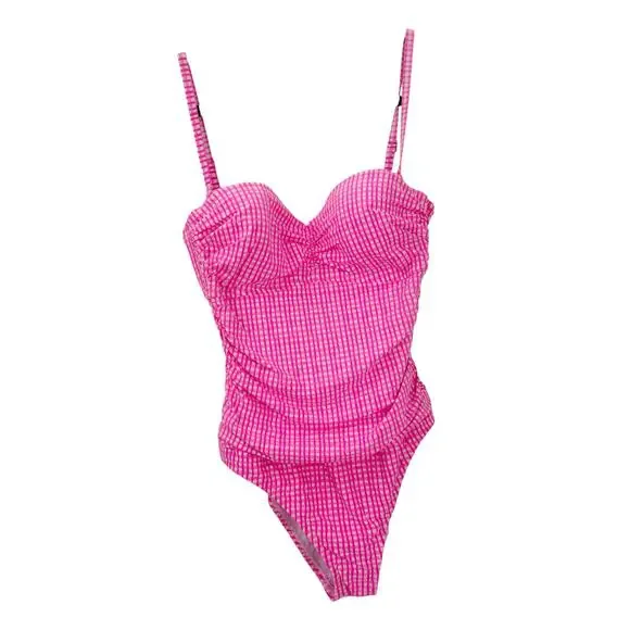 Lilly Pulitzer Women's The Same Line Bandeau One Piece Swimsuit Pink Size 14 NWT - Picture 7 of 11